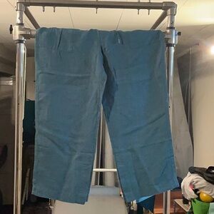 Athleta Blue Lightweight Linen wide leg pants